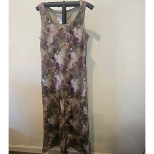 Women's Jessica Howard Petite Floral Maxi Dress 14P Purple Green